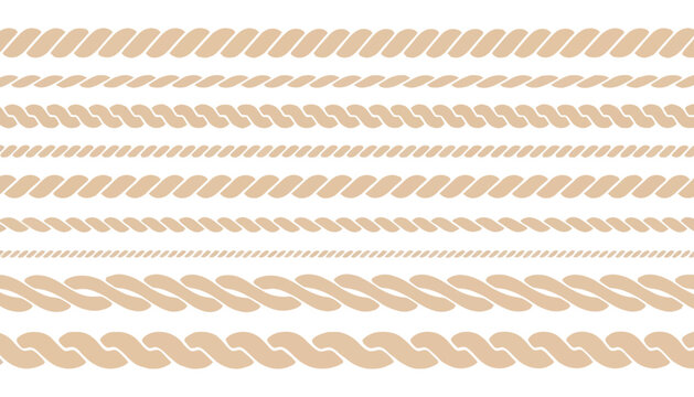 A beige rope pattern illustration on a white background