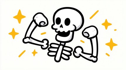 力こぶポーズの骨