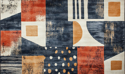 Tile or carpet pattern background with decorative, symmetrical elements. Ideal for wallpaper, textiles, or digital design projects.