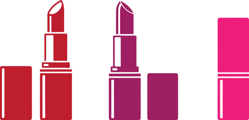 Pink nail polish and lipstick beauty products isolated on a white background