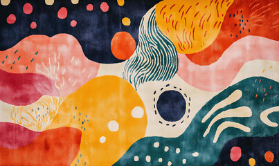 Tile or carpet pattern background with decorative, symmetrical elements. Ideal for wallpaper, textiles, or digital design projects.