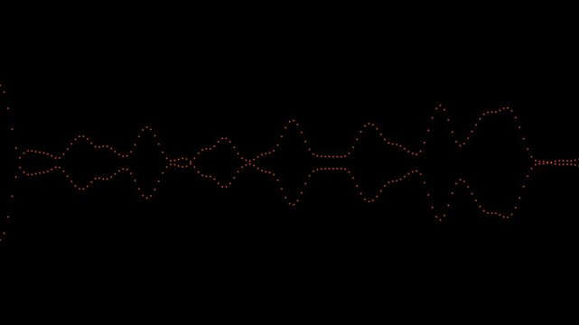 Simple Modern Speech Sound Wave. Voice Signal Indicator Abstract Animation, Thin Elegant Cyan Lines On Black Screen,Sound Waves Frequency, Futuristic Look Audio Waveform Graph In Seamless Loop, Hud