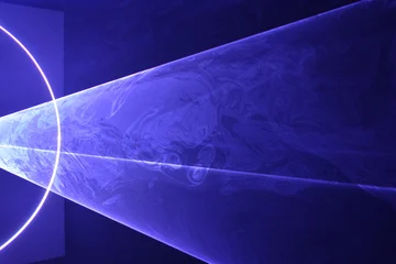 Fotobehang Fractal waves Conical Light Beam with Smoke  © Adam