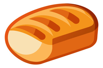 A vector graphic illustration of a loaf of bread on a white background