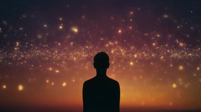 Fading Silhouette under the Stars