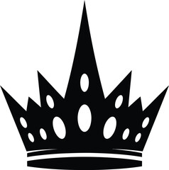 Fototapeta premium A black crown silhouette on a white background