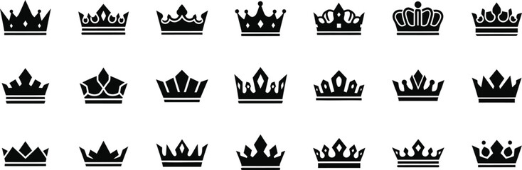 Collection of various crown silhouettes