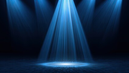 Stage Spotlight Illuminating Dark Background with Smoke Effect.