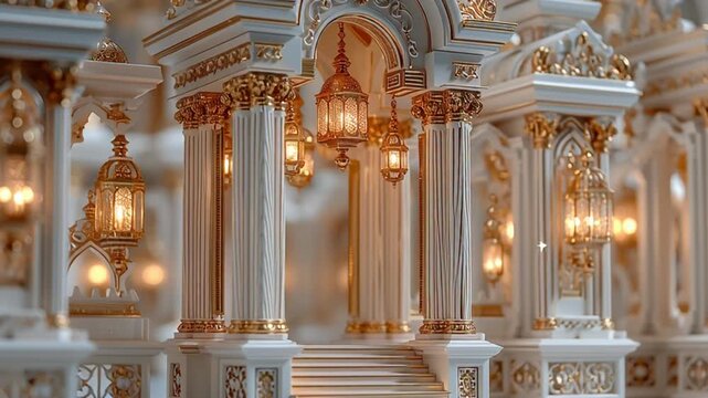 Ornate Church Interior with Golden Accents.