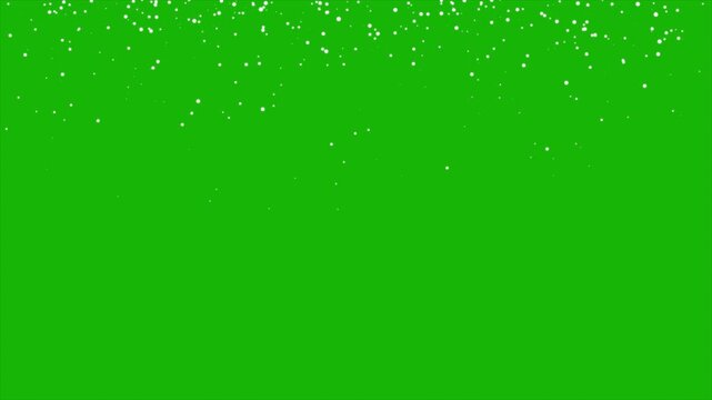 4K Real white gliter rain particle on green background 4k animation footage