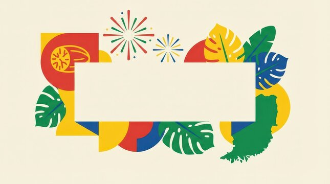 Vibrant grenada independence day celebration design with national colors and symbols. Flat illustration. Horizontal banner. Copy space