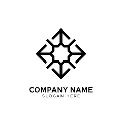 Geometric Logo Design with Arrows and Star.