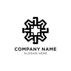 Obraz premium Geometric Logo Design Template Black White.