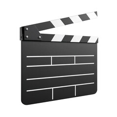 Fototapeta premium Film clapperboard isolated on white background, movie production symbol