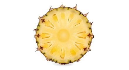 Pineapple Slice Cross Section Isolated on White fruit