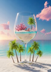 Tropical Beach in a Wine Glass