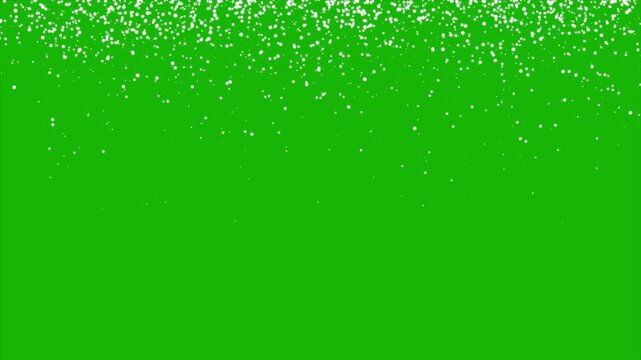 4K Real white gliter rain particle on green background 4k animation footage