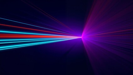 Abstract Futuristic Speed Light Background with Cyan and Orange Streaks