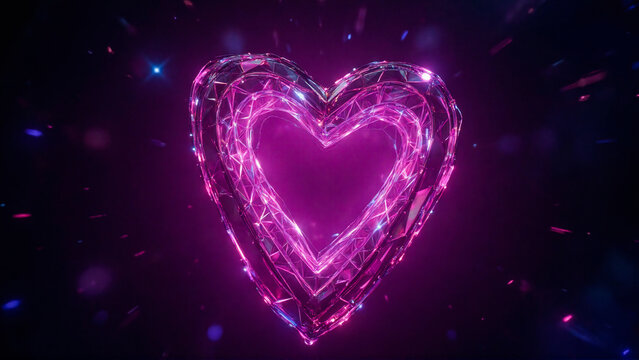 Shiny Crystal Heart Animation with Sparkles