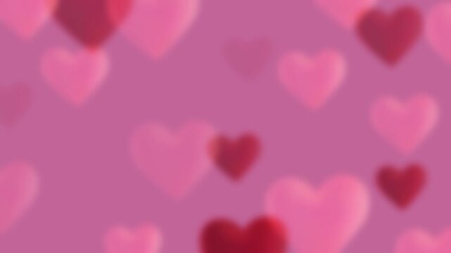 Abstract red hearts background loop