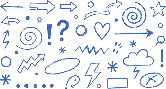 Collection of Hand Drawn Doodle Icons and Symbols.