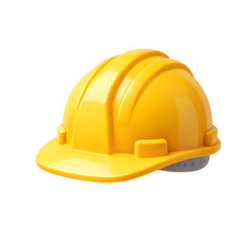 3D Icon Yellow Construction Safety Helmet Hard Hat Industrial Protection Equipment Symbol High Quality Realistic Detailed Render Isolated PNG for Web and Mobile Design Transparent Background