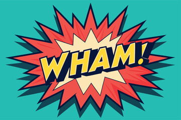 Vibrant comic book explosion with bold WHAM text © merry