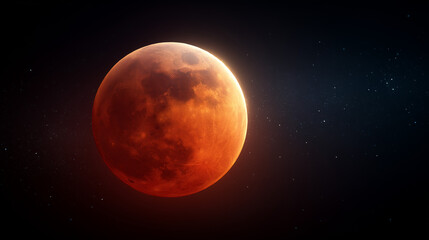 Fototapeta premium Blood Moon Total Lunar Eclipse with Deep Red Glow
