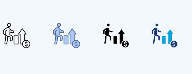 Organizational Growth Multiple Icon Illustration Vector