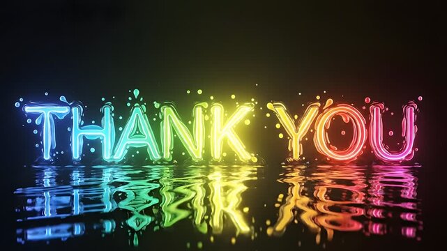 thank you gif, with glowing neon color
