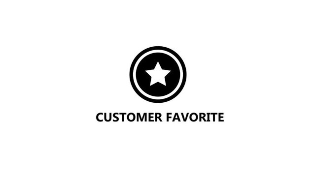 Customer Favorite Badge with Star Symbol on White Background for Product Ratings and Reviews