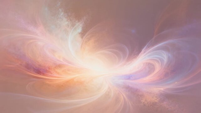 Balanced energy flows with smooth gradients and a soft glow. Serene, harmonious scene emphasizing fluid motion, calming visuals, and subtle luminous energy in a minimalist style.