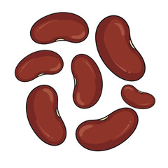 Fototapeta premium Red kidney beans in various sizes arranged together Isolated transparent background ( include cut-out PNG file )