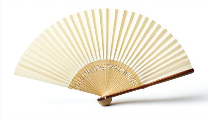 Japanese folding fan isolated on white background