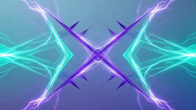 Glowing energy lines forming a harmonious flowing pattern on a dark background, creating an elegant futuristic abstract visualization of balance, connectivity, and digital energy networks.
