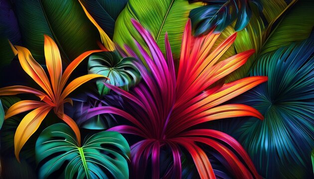 Vibrant Tropical Foliage A Colorful Blend Of Nature S Beauty