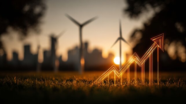 Graphic representation of soaring energy prices, underscoring the increasing cost of energy and the transition to sustainable alternatives and renewable energy to confront these problems