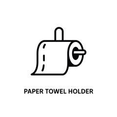 Fototapeta premium Simple black and white illustration of a paper towel holder design
