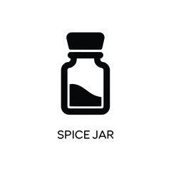 Obraz premium Simple black silhouette of a spice jar with a labeled text below
