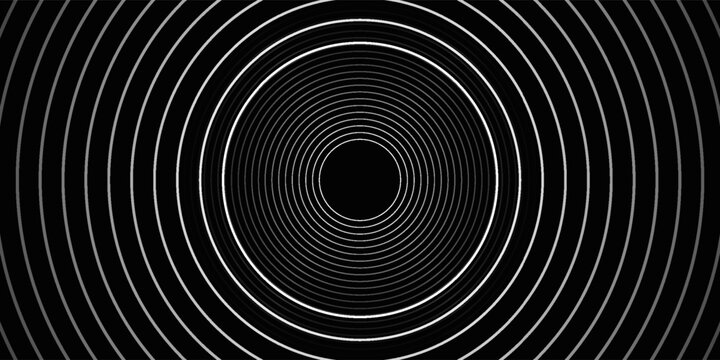 Create a bold look with a centric circle background featuring vector graphics of sound waves.