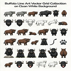 Fototapeta premium Buffalo Illustration Isolated on White Background