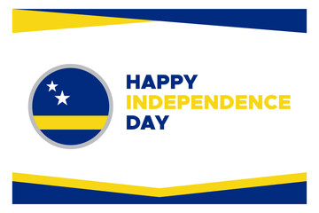 Obraz premium curacao happy independence day vector design template illustration