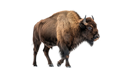 Bison walks isolated on transparent background cut out © Ivan