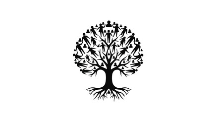 Obraz premium Generations connected in a symbolic tree of life illustration