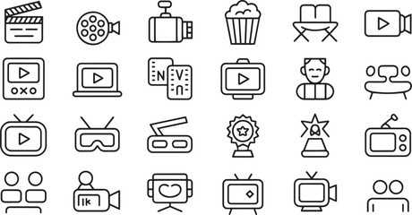Fototapeta premium Collection of various flat design icons and symbols isolated on transparent background