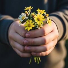 어린이의 꽃 선물