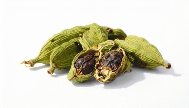 cardamon on white background