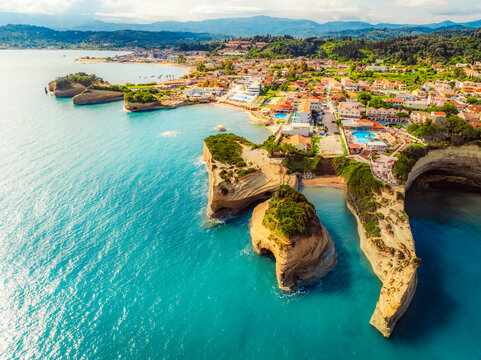 Canal d'Amour or Kanali tou Erota on Corfu In Greece. Greek town Sidari.