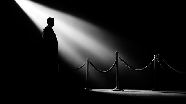 Mysterious Bouncer in Dimly Lit Environment