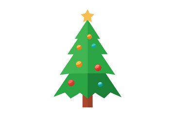 Fototapeta premium Christmas tree white background 